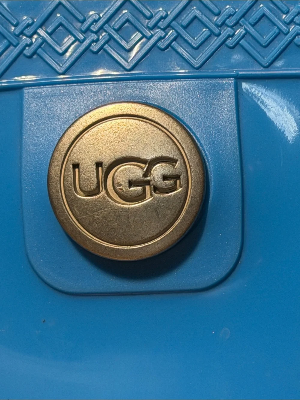 UGG Blue Rain Boot with Metal Logo Accent